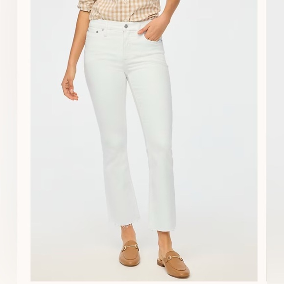 NEW J. Crew Factory White Mid-Rise Flare Crop Signature Stretch Jeans T28 - Picture 2 of 8